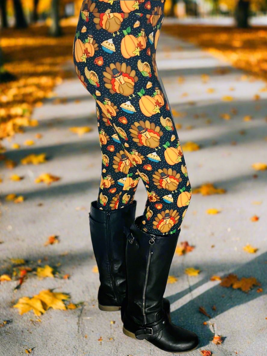 Womens Thanksgiving Turkey Leggings MomMe And More MomMe and More