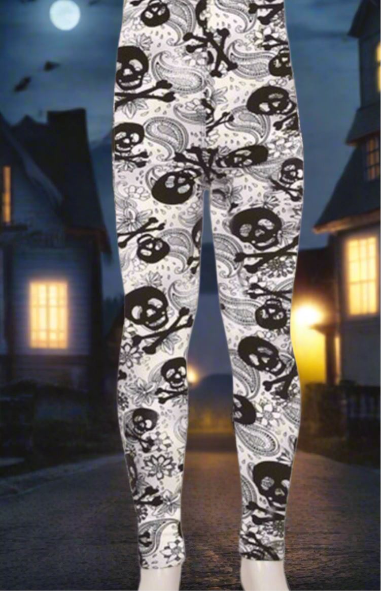 Girls 1 Best Halloween Skull Leggings Mom and Me Leggings MomMe and More