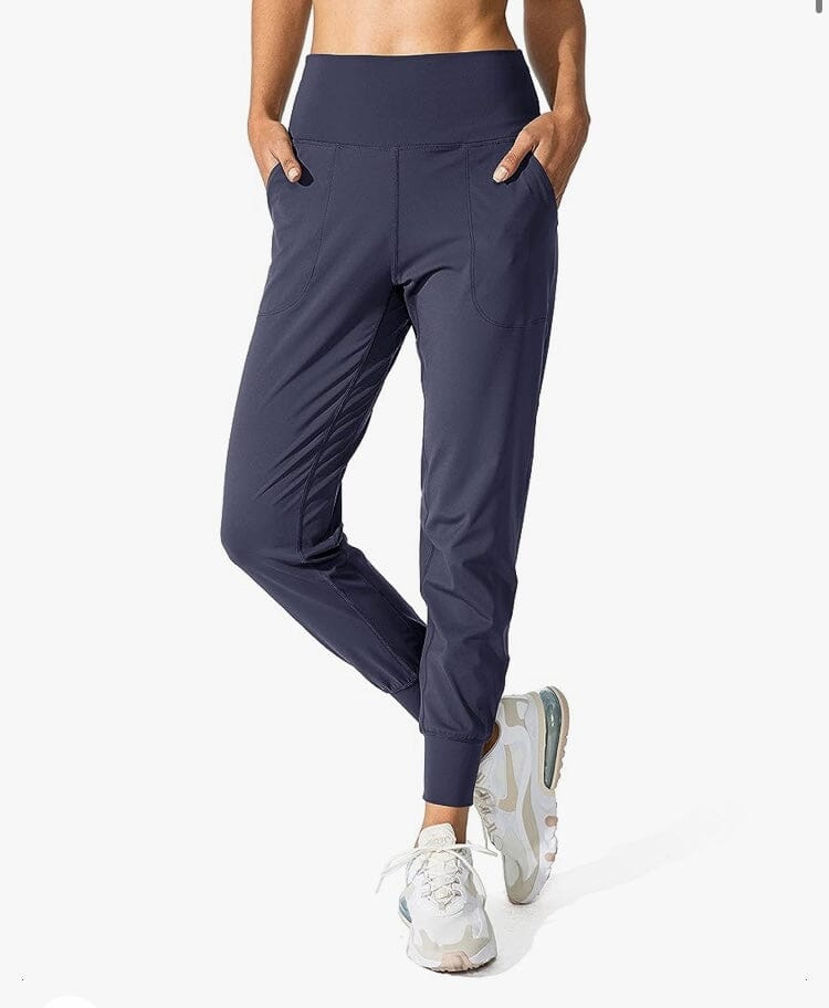 Womens Navy Blue Dress Jogger Pants with Pockets