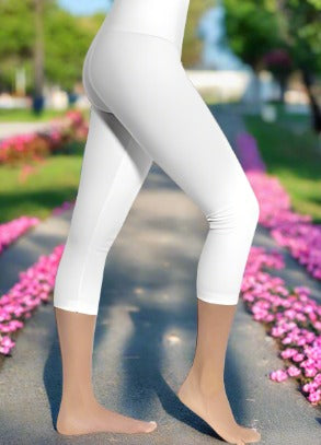 Women Solid White Yoga Pants