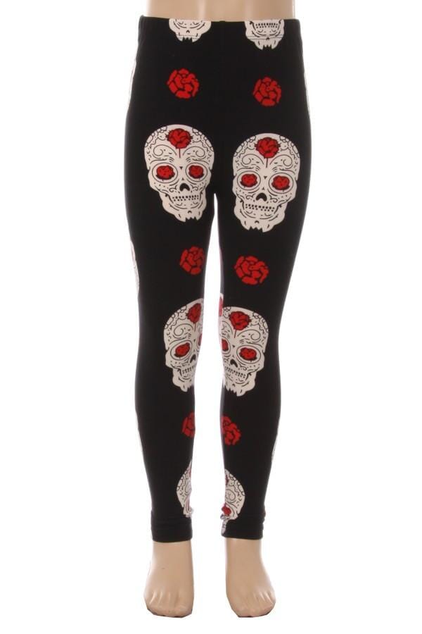 Gothic Skull Leggings Skulls & Flowers Leggings Mama Leggings Stylish  Leggings Skulls and Roses Pants Gothic Mama Leggings 