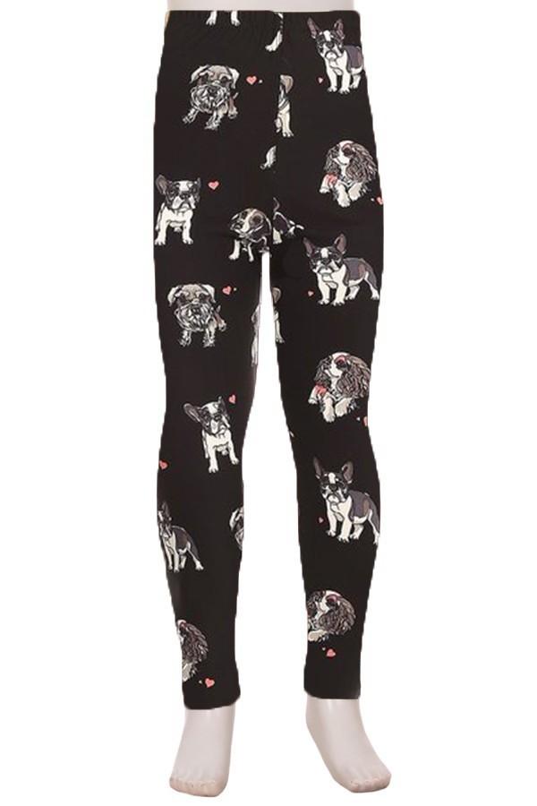  Insanity Clothing Girl's Children's Cute Dogs Puppies Animal  Print Leggings (5-6 Yrs) Black: Clothing, Shoes & Jewelry