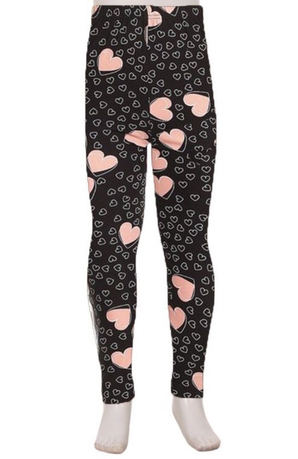 Kids Leggings with Hearts Valentines Gifts for Girls by Rachael Grad