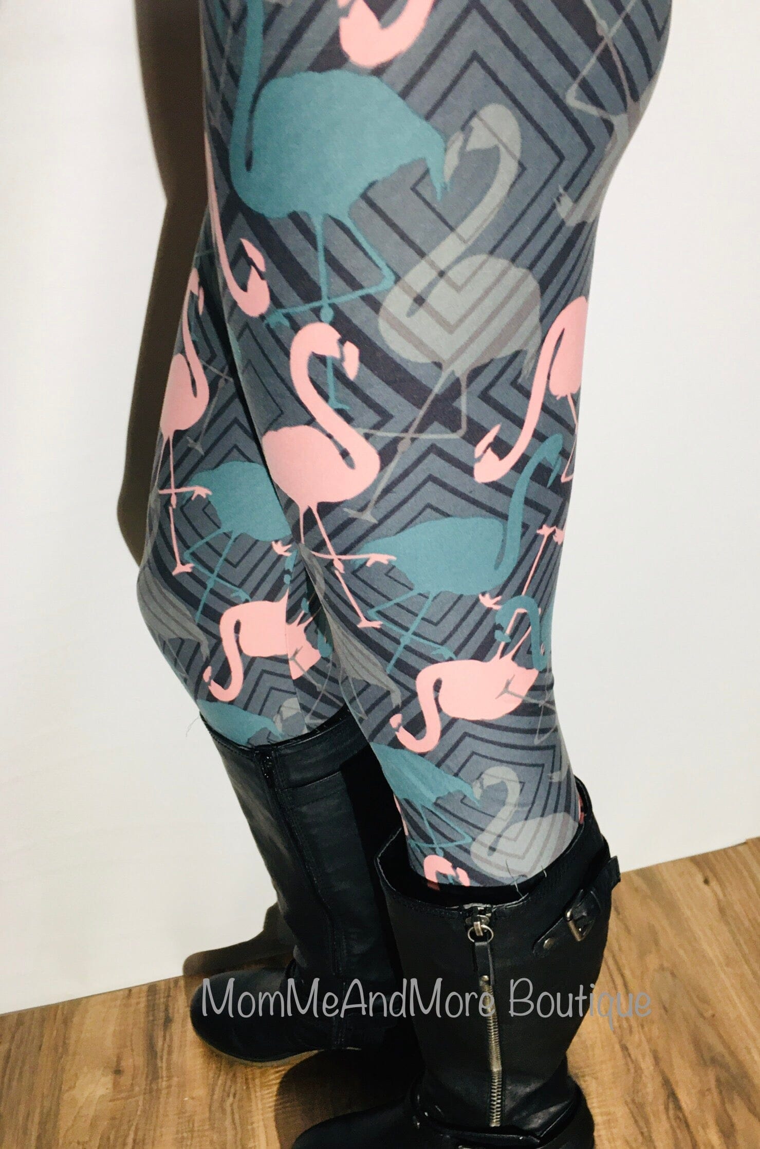 Womens Flamingo Leggings | Pink Flamingo Leggings | Yoga Pants | Footless  Tights | Yoga Waistband