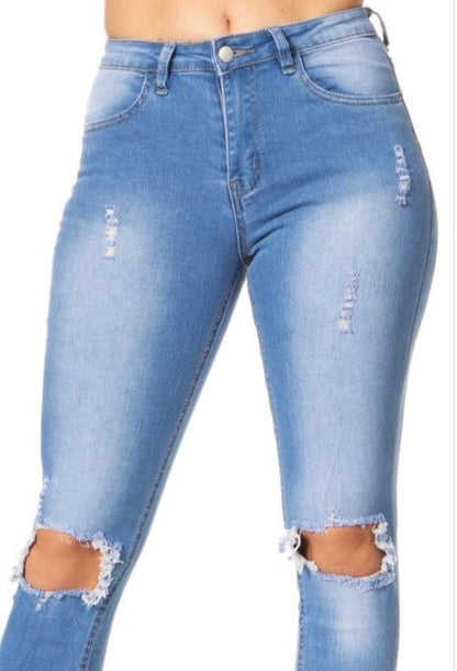 Ripped Jeans For Women and Juniors | Distressed Skinny Jeans | Light Wash  Denim Pants