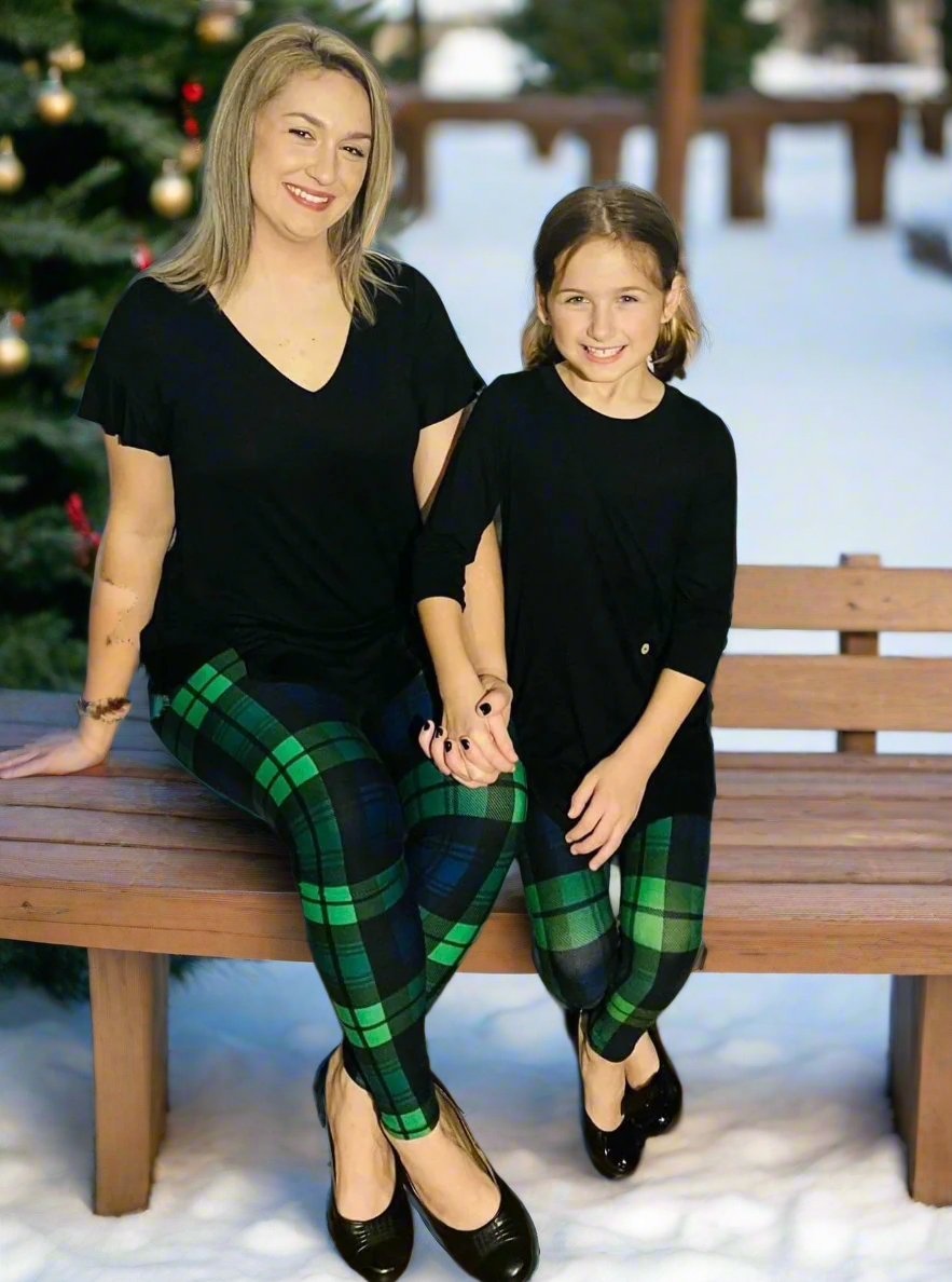 Kids plaid leggings hotsell