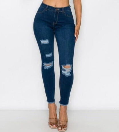 Ripped Jeans For Women  Raw Frayed Hem Plus Jeans – MomMe and More