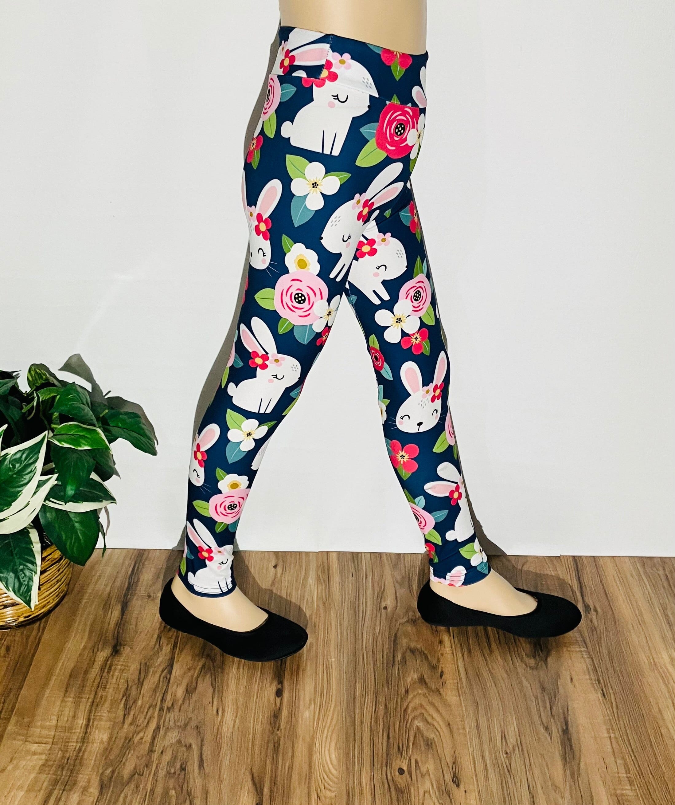 Toddler Girl Floral Print /Solid Leggings