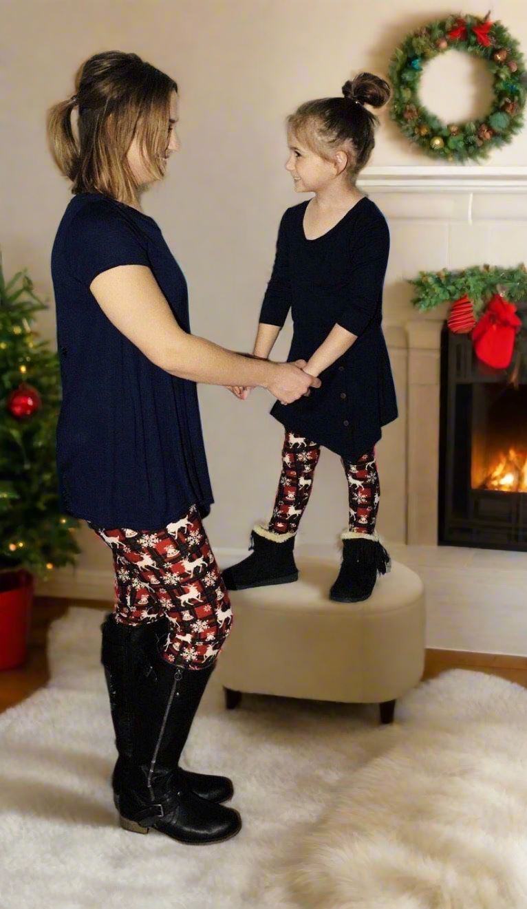 Mother daughter christmas leggings best sale