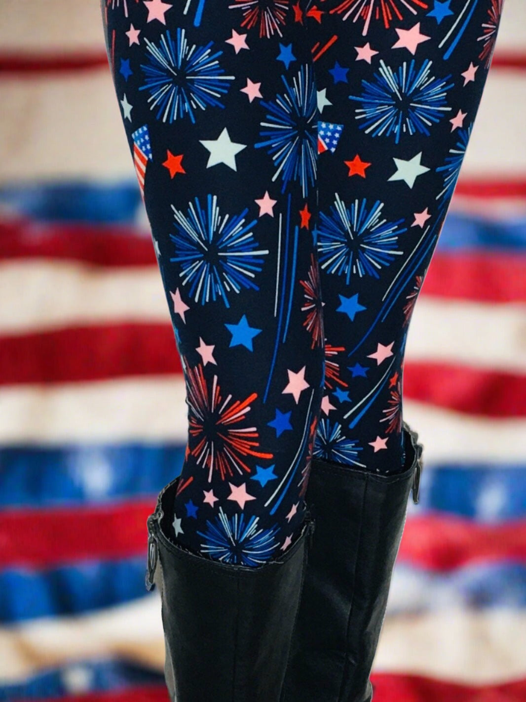 Womens American Flag Leggings MomMe And More Boutique MomMe and More