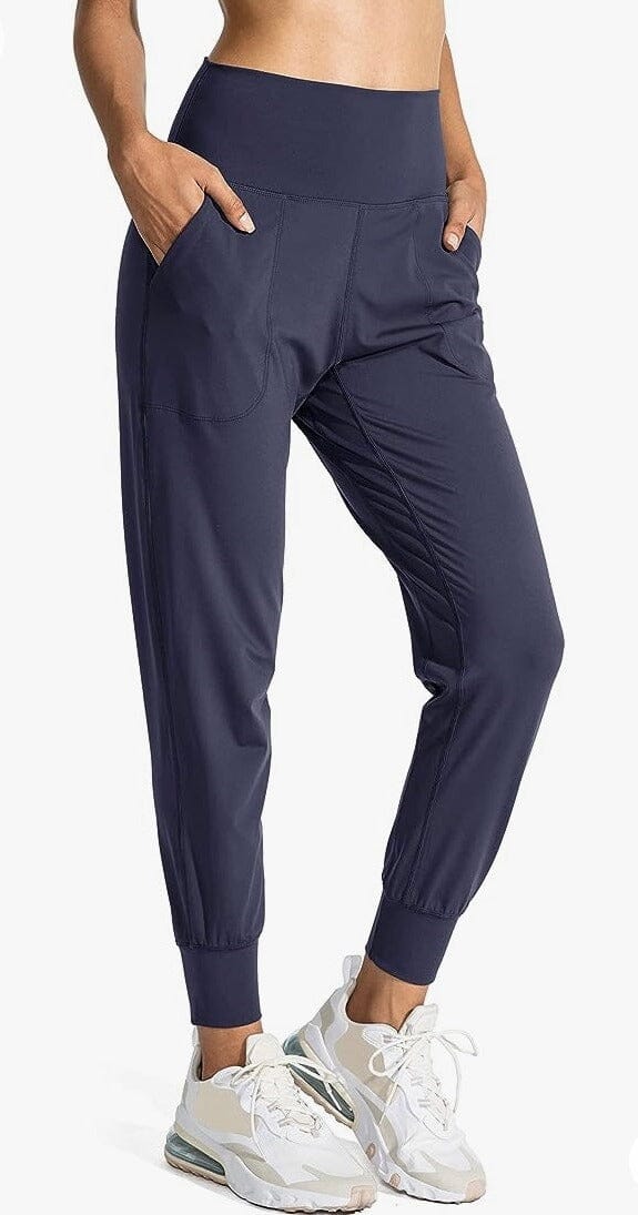 Womens Navy Blue Dress Jogger Pants with Pockets