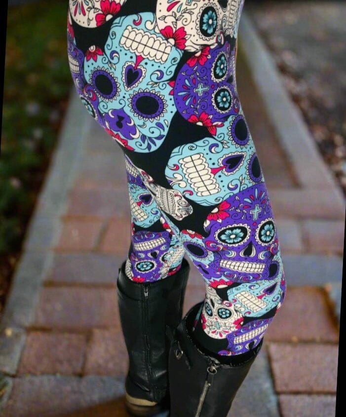 Womens Halloween Skull Leggings MomMe And More Boutique MomMe and More