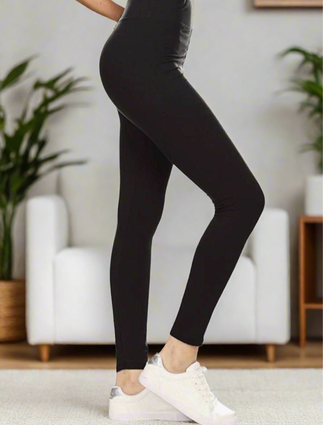 Womens Best Solid Black Leggings, Soft Yoga Pants, Sizes OS/TC/TC2, Yoga Waist, Exclusive Leggings Leggings MomMe and More 0-12 Black Yoga Waist