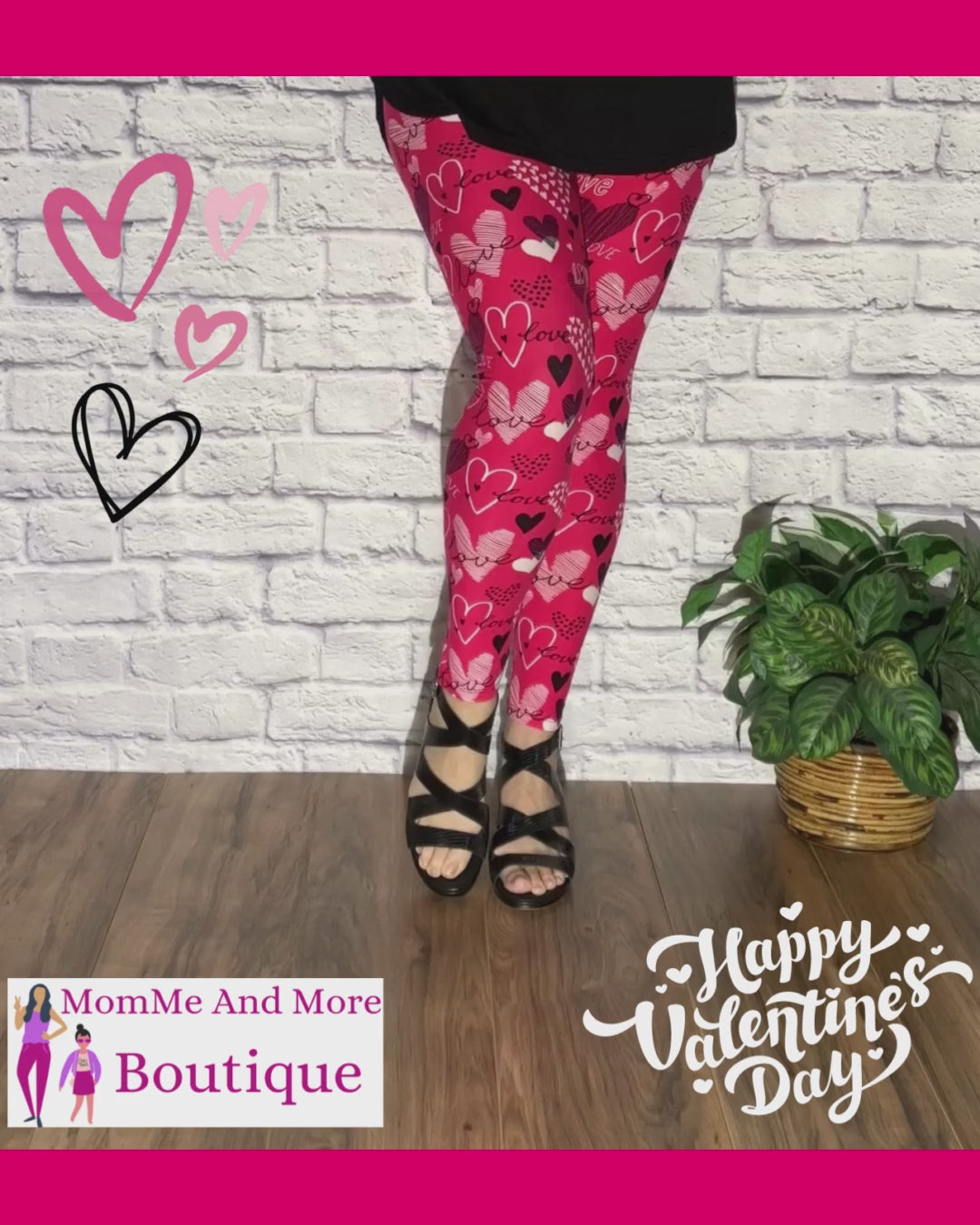 Love Moschino all over heart pattern leggings in pink