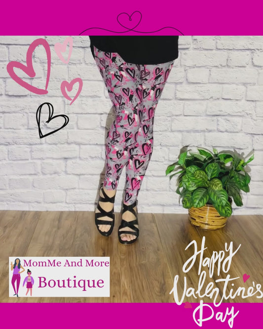 Valentine's Bjj I Love You Candy Hearts Leggings Capris -   Plus size  leggings, Valentines leggings, Outfits with leggings