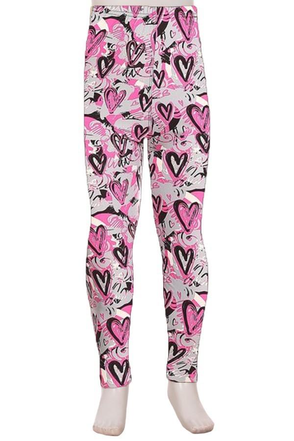 Girls Pink Heart Leggings | MomMe And More Boutique – MomMe and More