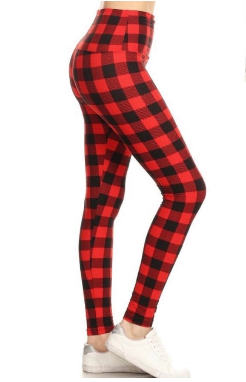 Amazon.com : Buffalo Red Black Plaid Fashion High Waist Yoga Pants Stretch  Soft Running Workout Leggings for Women with Pockets S : Sports & Outdoors