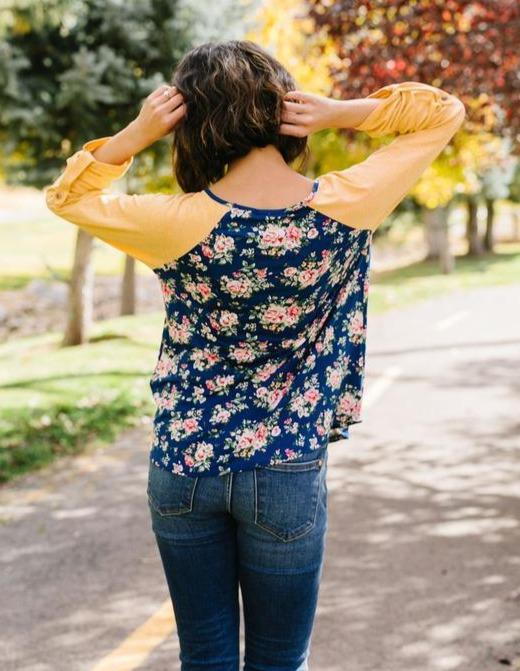 Yellow floral best sale shirt women's