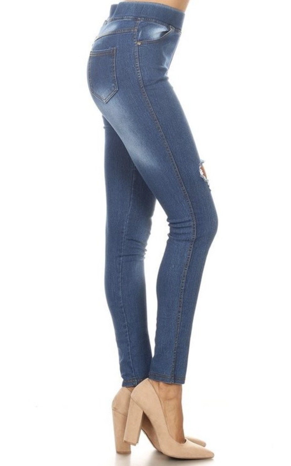 Women High Waist Ripped Distressed Skinny Denim Jeans Stretch Jeggings Pants  | eBay