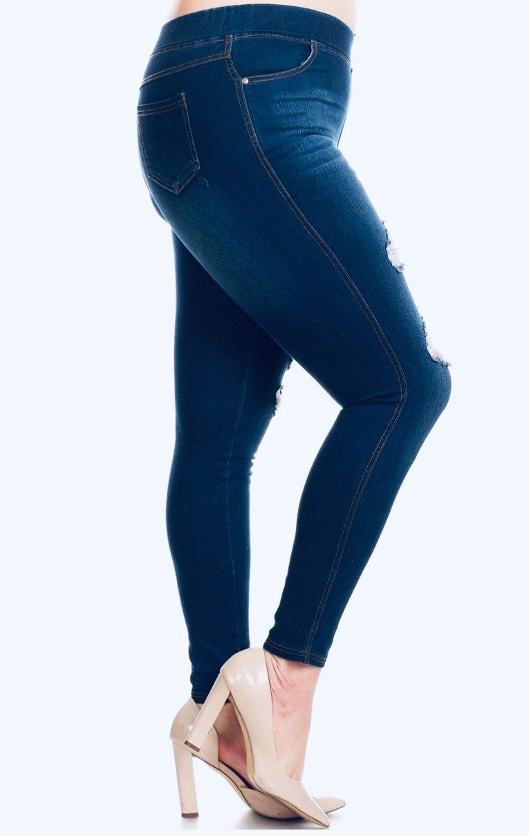 Plus size blue jean clearance jeggings